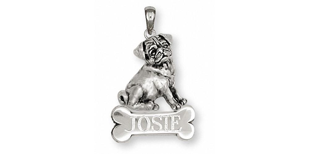 Pug Charms Pug Pendant Sterling Silver Dog Jewelry Pug jewelry