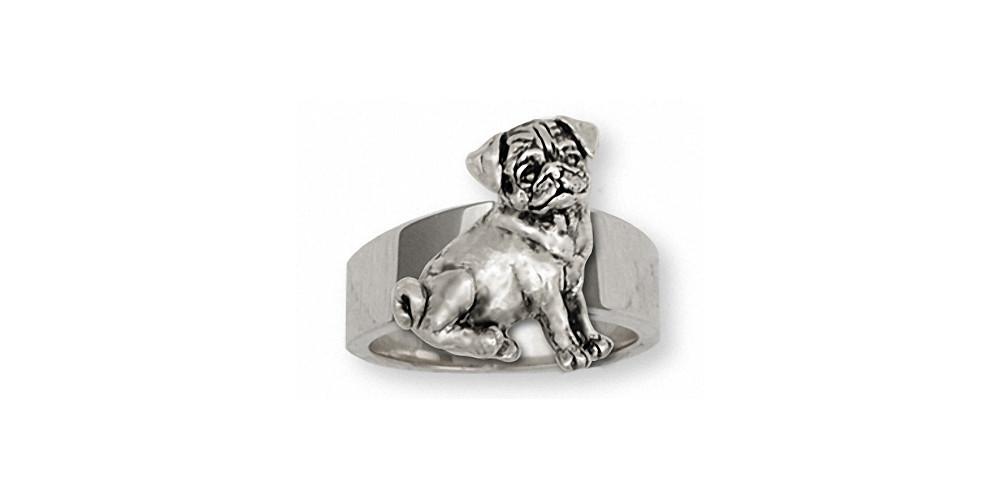 Pug Charms Pug Ring Sterling Silver Dog Jewelry Pug jewelry