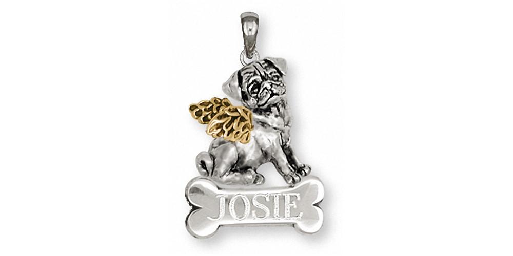 Pug Charms Pug Pendant Silver And Gold Dog Jewelry Pug jewelry