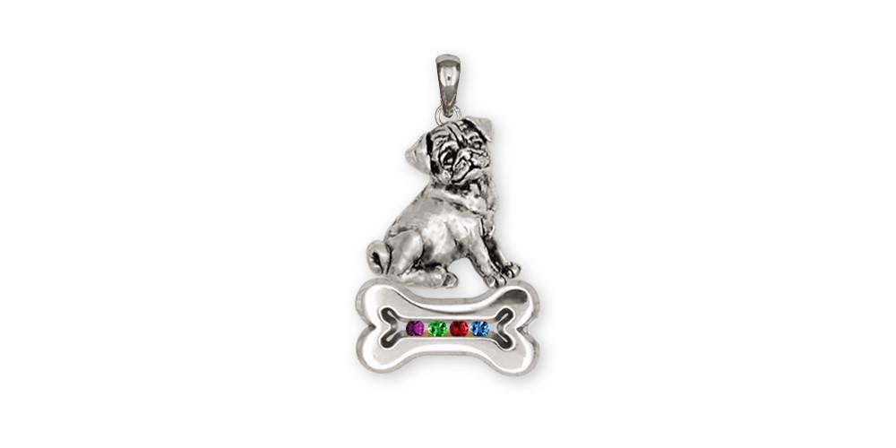 Pug Charms Pug Pendant Sterling Silver Dog Jewelry Pug jewelry