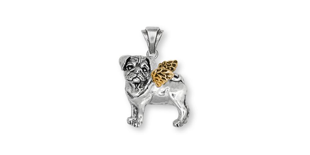 Pug Charms Pug Pendant Silver And Gold Dog Jewelry Pug jewelry