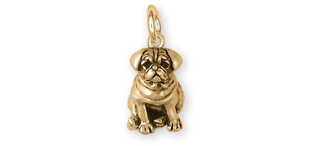 Pug Charms Pug Charm 14k Gold Pug Jewelry Pug jewelry
