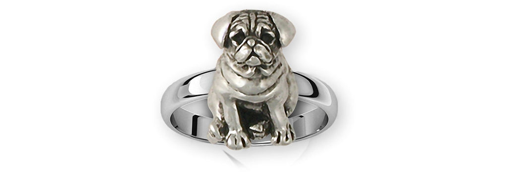Pug Charms Pug Ring Sterling Silver Pug Jewelry Pug jewelry