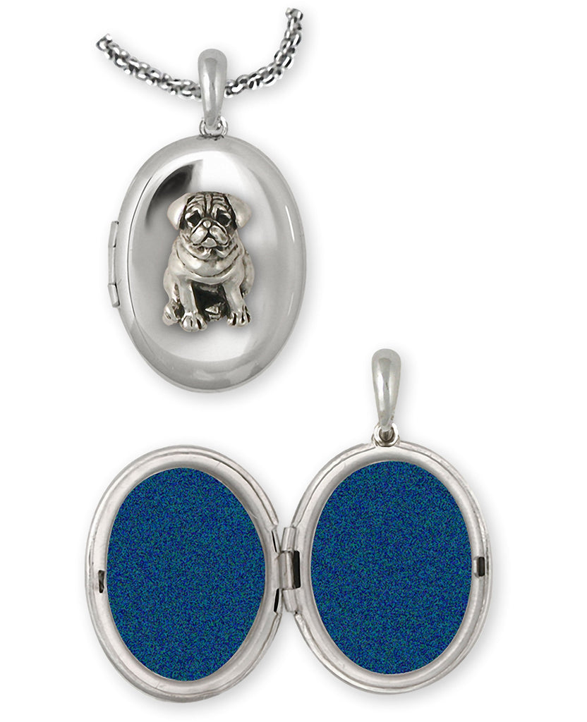Pug Charms Pug Photo Locket Sterling Silver Pug Jewelry Pug jewelry