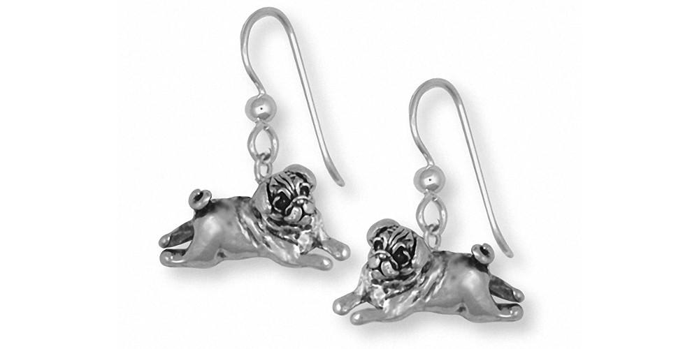 Pug Charms Pug Earrings Sterling Silver Dog Jewelry Pug jewelry