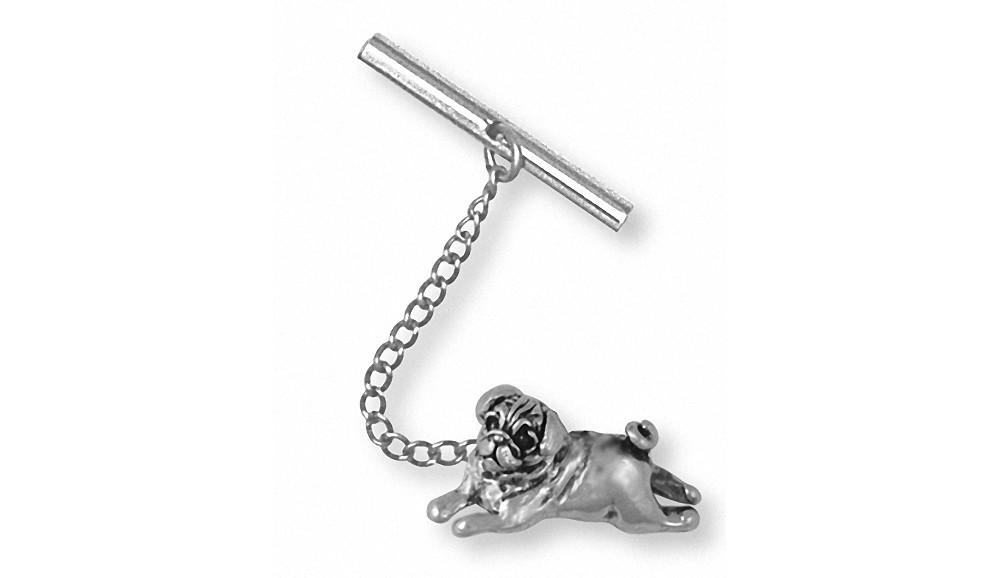 Pug Charms Pug Tie Tack Sterling Silver Dog Jewelry Pug jewelry