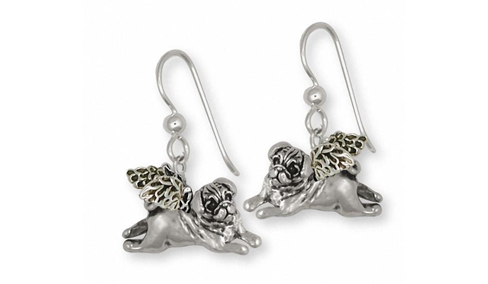 Pug Angel Charms Pug Angel Earrings Sterling Silver Dog Jewelry Pug Angel jewelry