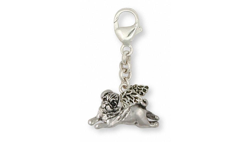 Pug Angel Charms Pug Angel Zipper Pull Sterling Silver Dog Jewelry Pug Angel jewelry