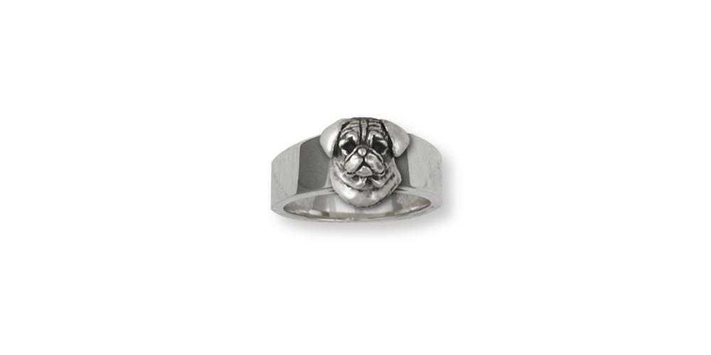 Pug Charms Pug Ring Sterling Silver Dog Jewelry Pug jewelry