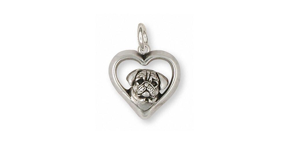 Pug Charms Pug Charm Sterling Silver Dog Jewelry Pug jewelry