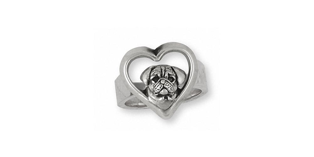 Pug Charms Pug Ring Sterling Silver Dog Jewelry Pug jewelry