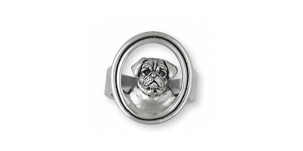 Pug Charms Pug Ring Sterling Silver Dog Jewelry Pug jewelry