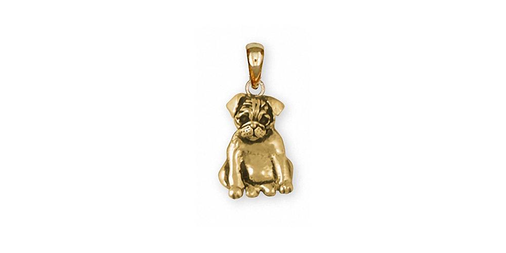 Pug Charms Pug Pendant 14k Gold Dog Jewelry Pug jewelry