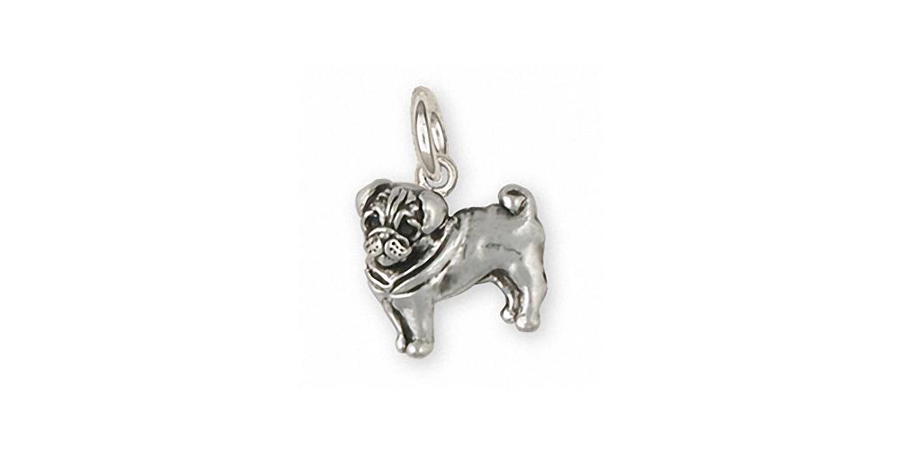 Pug Charms Pug Charm Sterling Silver Dog Jewelry Pug jewelry