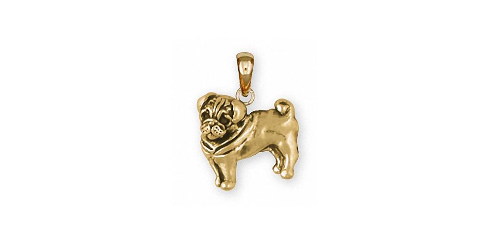 Pug Charms Pug Pendant 14k Gold Dog Jewelry Pug jewelry