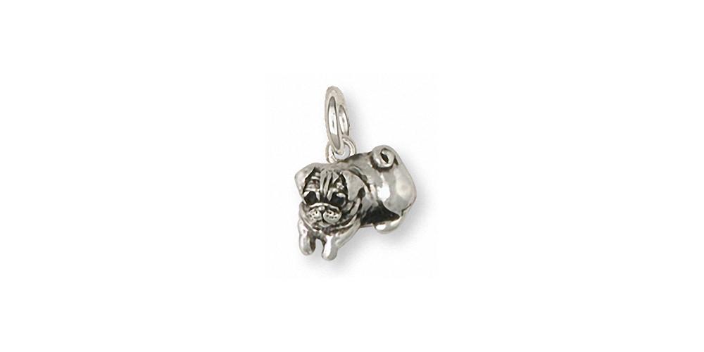 Pug Charms Pug Charm Sterling Silver Dog Jewelry Pug jewelry