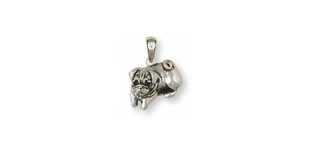 Pug Charms Pug Pendant Sterling Silver Dog Jewelry Pug jewelry