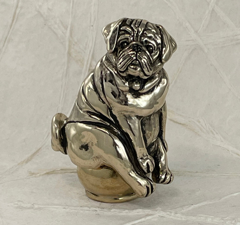 Pug Charms Pug Figurine Box Yellow Bronze Pug Sculpture Jewelry Pug jewelry