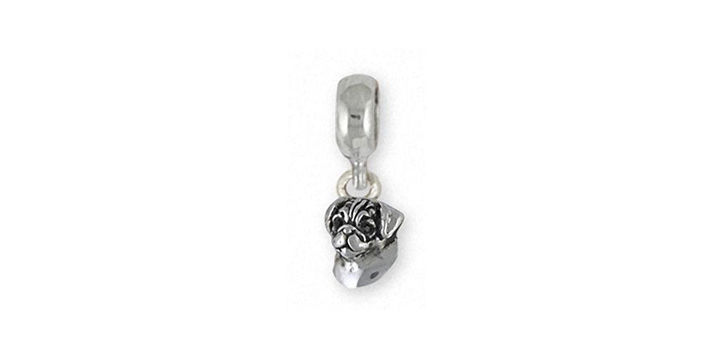 Pug Charms Pug Charm Slide Sterling Silver Dog Jewelry Pug jewelry