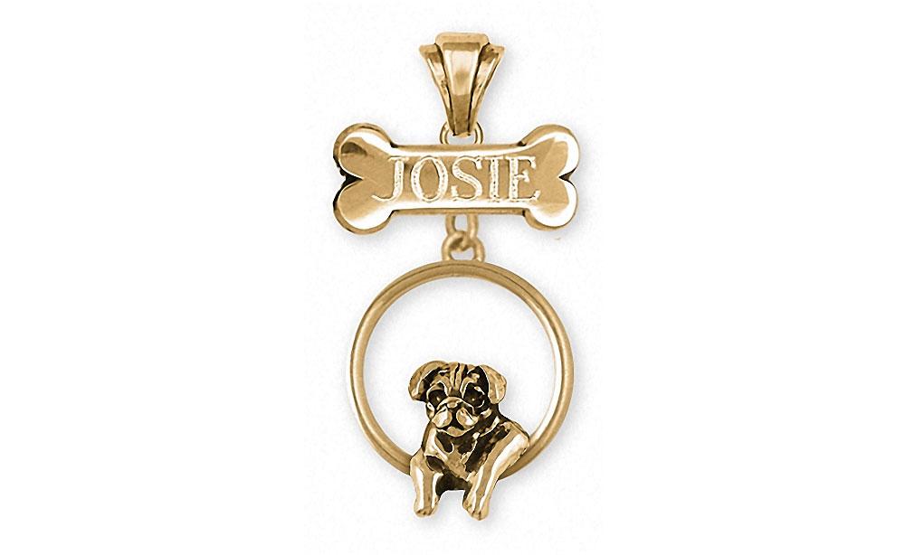 Pug Charms Pug Pendant 14k Gold Dog Jewelry Pug jewelry
