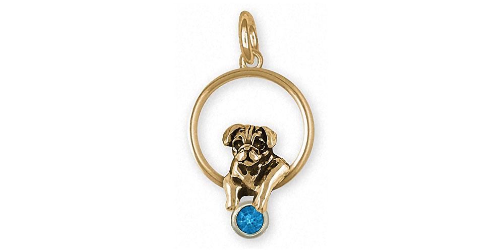 Pug Charms Pug Charm 14k Gold Dog Jewelry Pug jewelry