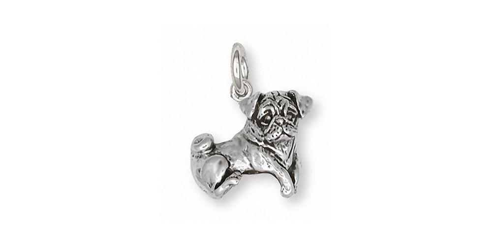 Pug Charms Pug Charm Sterling Silver Dog Jewelry Pug jewelry