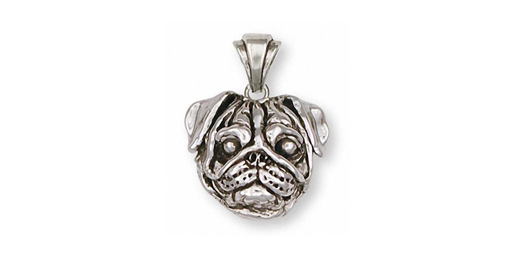 Pug Charms Pug Pendant Sterling Silver Dog Jewelry Pug jewelry