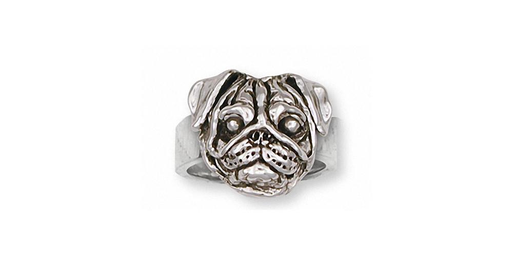 Pug Charms Pug Ring Sterling Silver Dog Jewelry Pug jewelry