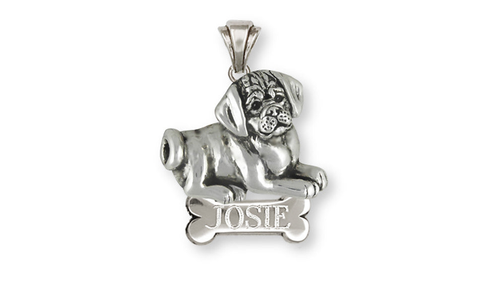 Puggle Charms Puggle Personalized Pendant Sterling Silver Dog Jewelry Puggle jewelry