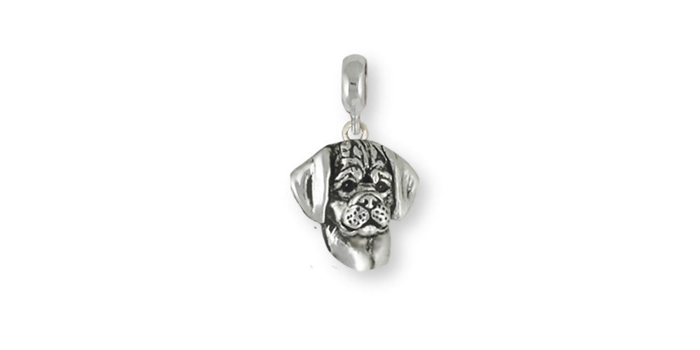 Puggle Charms Puggle Charm Slide Sterling Silver Dog Jewelry Puggle jewelry