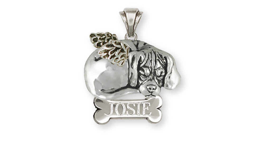 Napping Puggle Angel Charms Napping Puggle Angel Personalized Pendant Sterling Silver Dog Jewelry Napping Puggle Angel jewelry