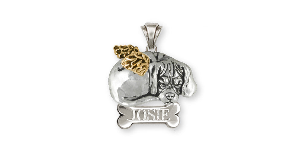 Puggle Angel Charms Puggle Angel Personalized Pendant Silver And Gold Dog Jewelry Puggle Angel jewelry