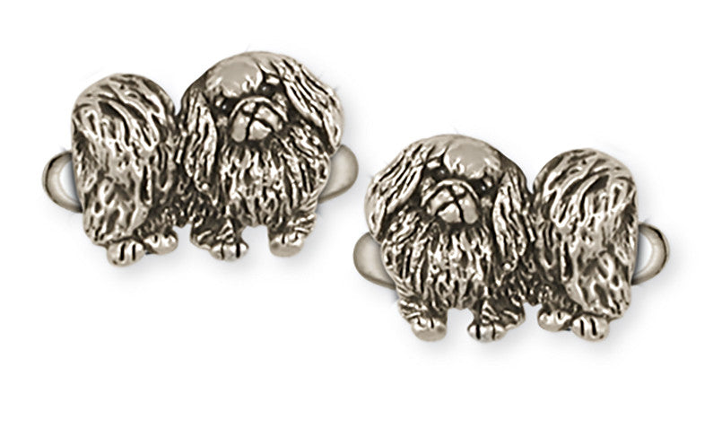 Pekingese Charms Pekingese Cufflinks Handmade Sterling Silver Dog Jewelry Pekingese jewelry
