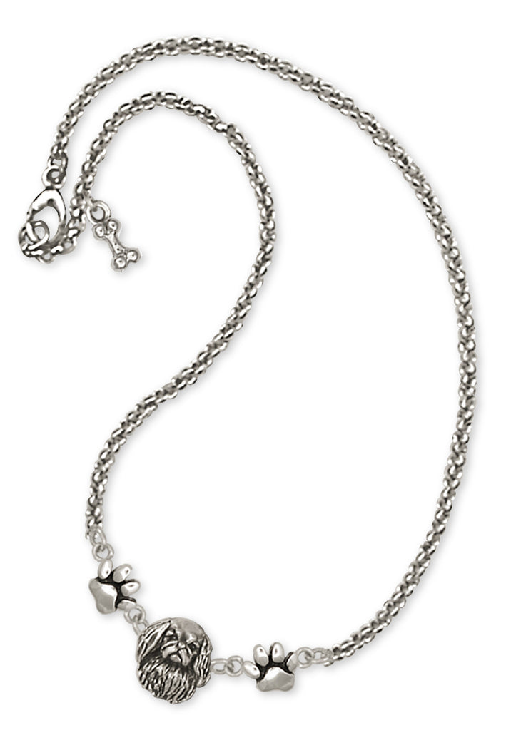 Pekingese Charms Pekingese Ankle Bracelet Handmade Sterling Silver Dog Jewelry Pekingese jewelry