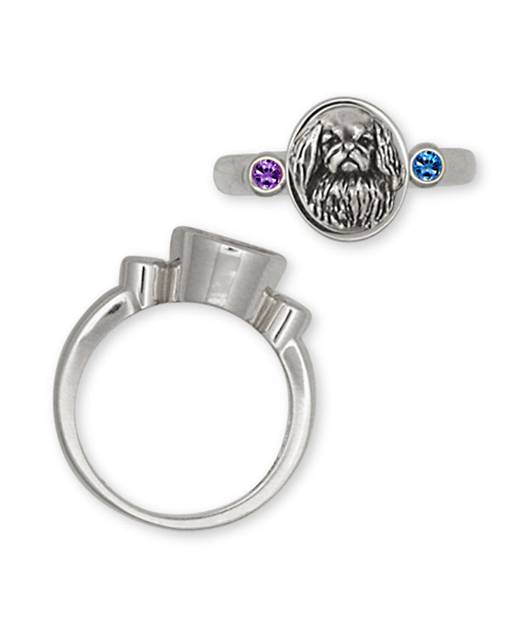 Pekingese Charms Pekingese Ring Handmade Sterling Silver Dog Jewelry Pekingese jewelry