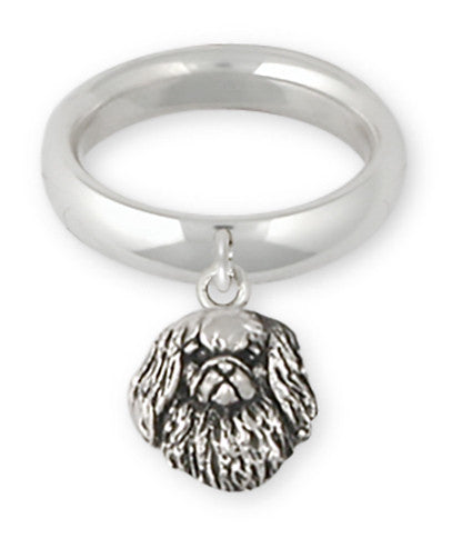 Pekingese Charms Pekingese Ring Handmade Sterling Silver Dog Jewelry Pekingese jewelry