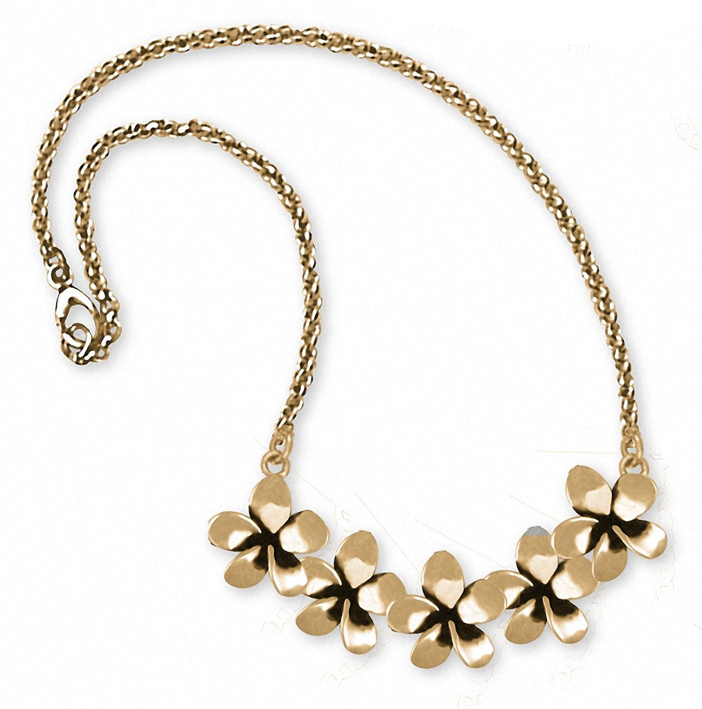 Plumeria Charms Plumeria Necklace 14k Gold Flower Jewelry Plumeria jewelry