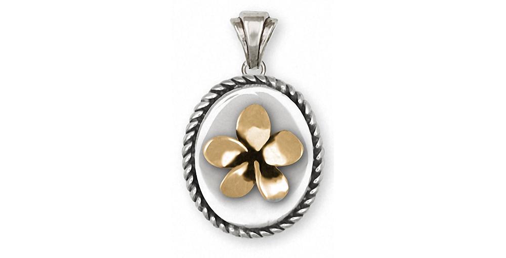 Plumeria Charms Plumeria Pendant Silver And Gold Flower Jewelry Plumeria jewelry