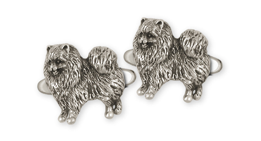 Pomeranian Charms Pomeranian Cufflinks Handmade Sterling Silver Dog Jewelry Pomeranian jewelry