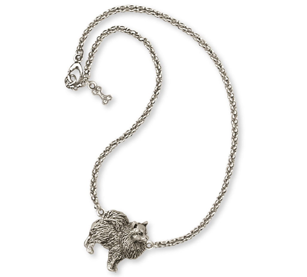 Pomeranian Charms Pomeranian Ankle Bracelet Handmade Sterling Silver Dog Jewelry Pomeranian jewelry