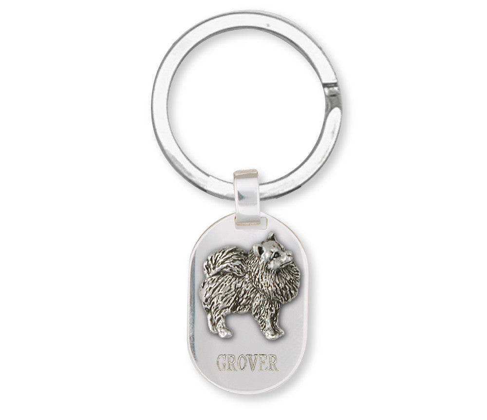 Pomeranian Charms Pomeranian Key Ring Handmade Sterling Silver Dog Jewelry Pomeranian jewelry