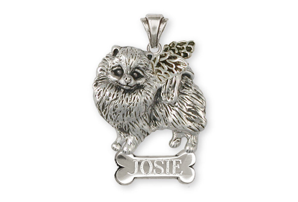 Pomeranian Angel Charms Pomeranian Angel Pendant Handmade Sterling Silver Dog Jewelry Pomeranian Angel jewelry