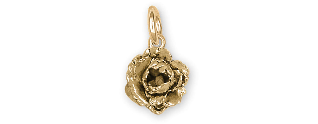 Peony Charms Peony Charm 14k Yellow Gold Peony Flower Jewelry Peony jewelry