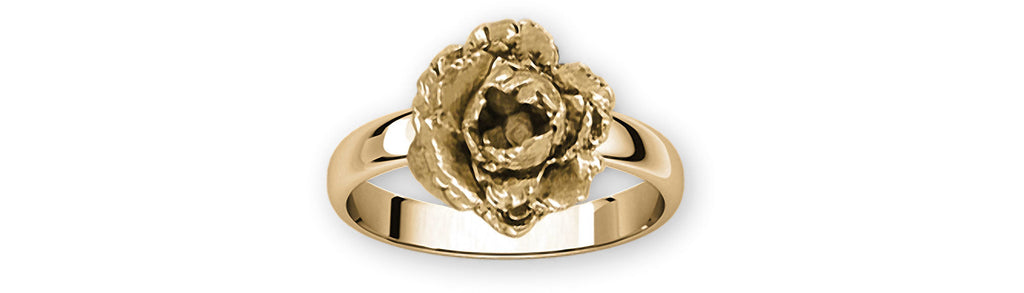 Peony Charms Peony Ring 14k Yellow Gold Peony Flower Jewelry Peony jewelry