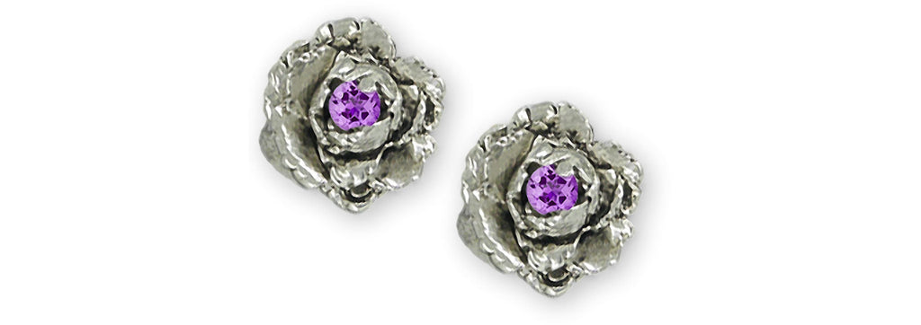 Peony Birthstone Charms Peony Birthstone Earrings Sterling Silver Peony Flower Jewelry Peony Birthstone jewelry