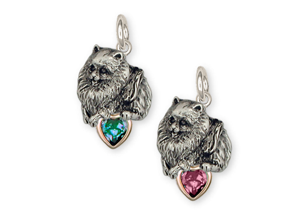 Pomeranian Charms Pomeranian Charm Silver And 14k Gold Dog Jewelry Pomeranian jewelry