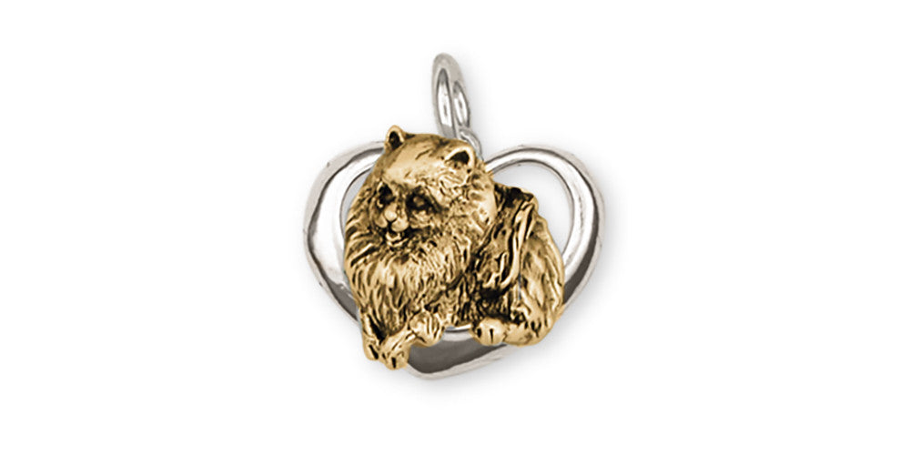 Pomeranian Charms Pomeranian Charm 14k Two Tone Gold Vermeil Dog Jewelry Pomeranian jewelry