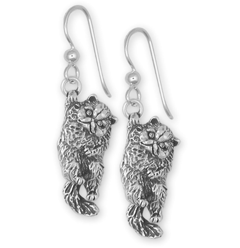 Persian Cat Charms Persian Cat Earrings Sterling Silver Persian Cat Jewelry Persian Cat jewelry