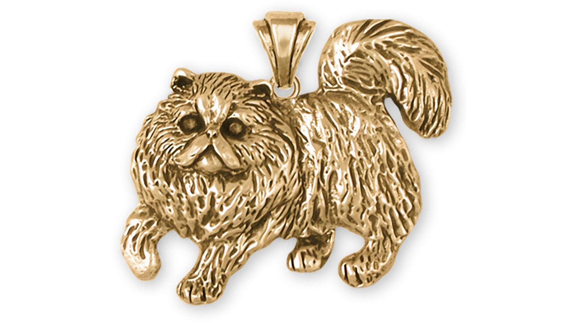 Persian Cat Jewelry 14k Gold Handmade Persian Cat Pendant PS15-PG