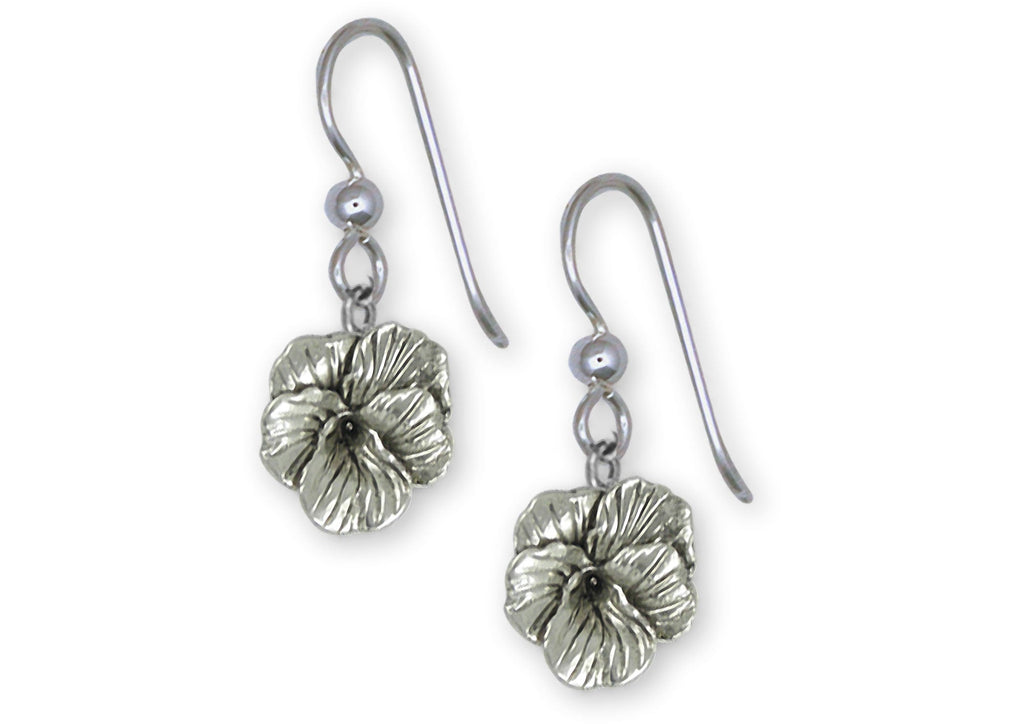 Pansy Charms Pansy Earrings Sterling Silver Pansy Flower Jewelry Pansy jewelry